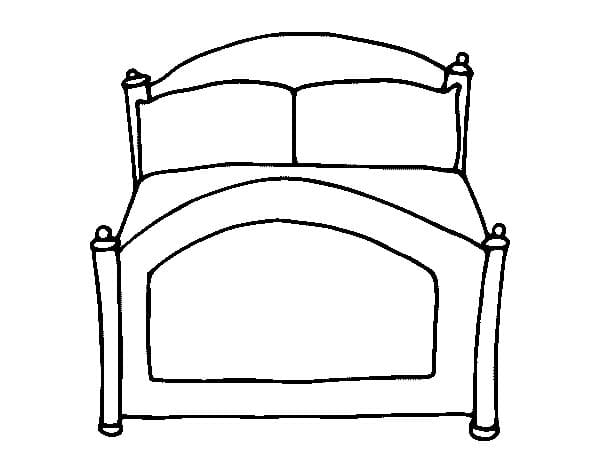 Bed Cute Free Printable Coloring Page