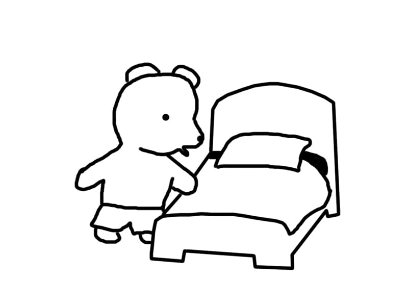 Bed Cute Printable Coloring Page