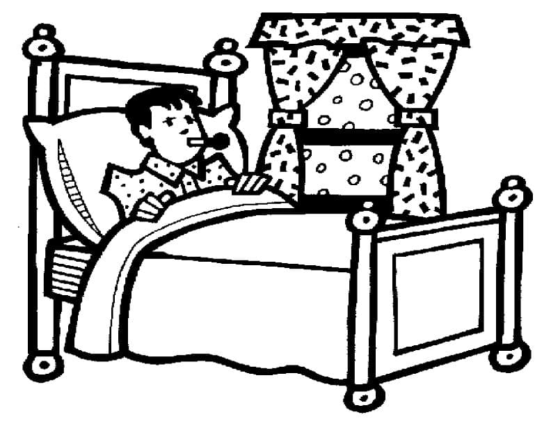 Bed For Children Image Coloring Page
