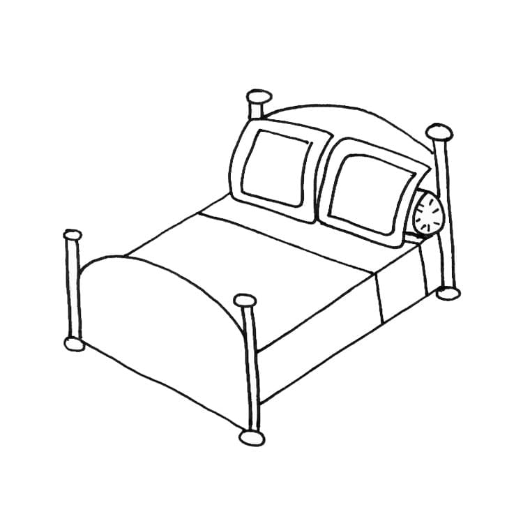 Bed For Kids Printable Coloring Page