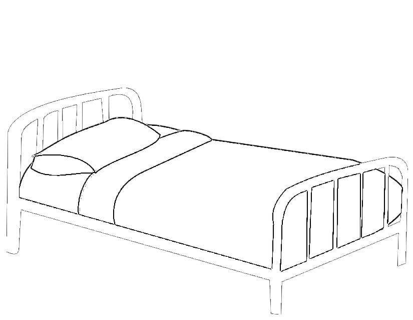 Bed Free Image Coloring Page
