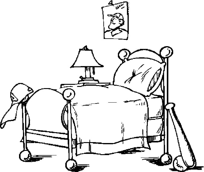Bed Image Sweet Coloring Page