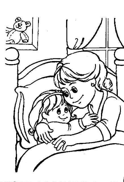 Bed Image Coloring Page