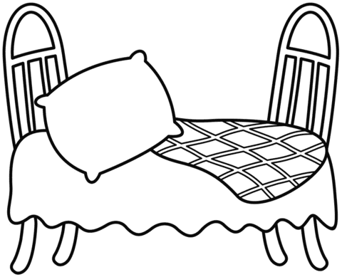 Bed Coloring Printable Coloring Page