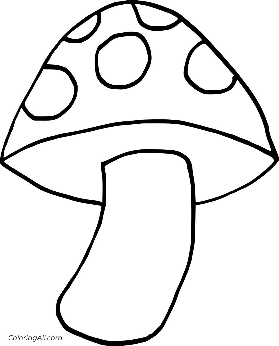 Big Simple Mushroom Coloring Page