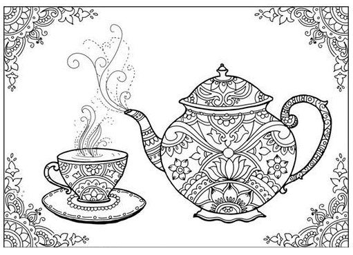 Big teapot To print Coloring Page