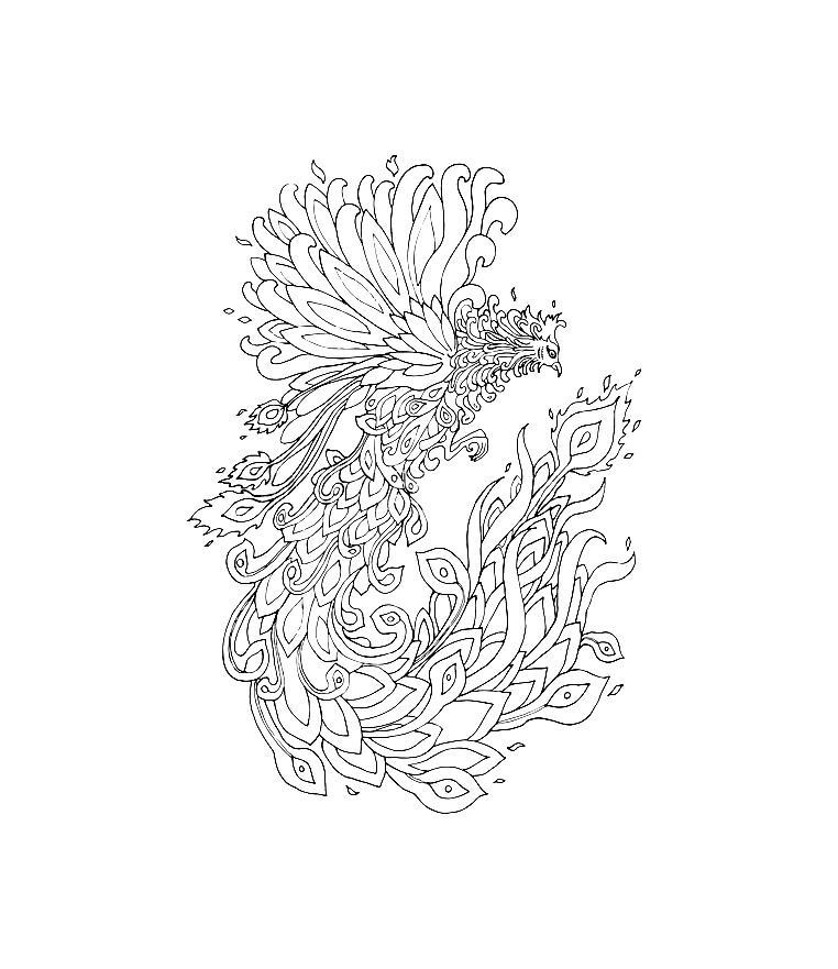 Bird Phoenix Picture Free Coloring Page