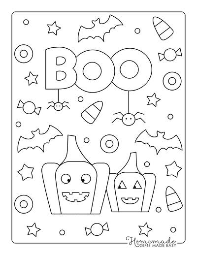 Boo Pumpkin Coloring Page