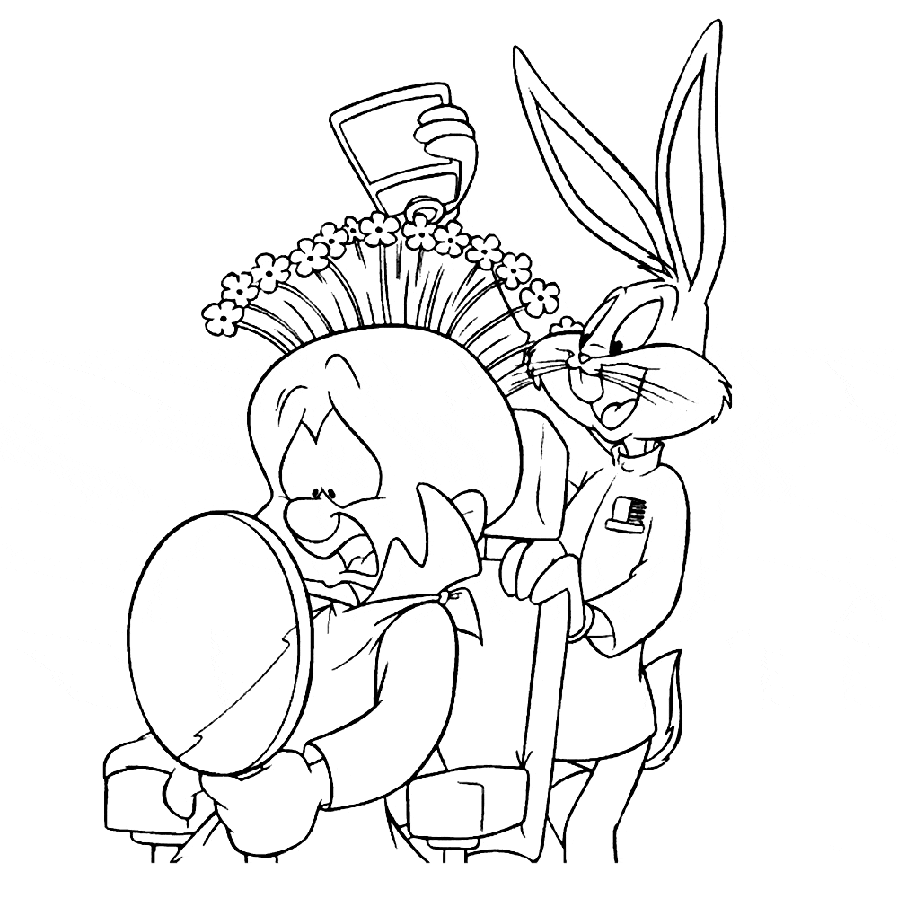 Bugs Barber Printable Coloring Page
