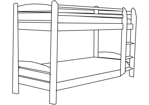 Bunk Bed Free Printable Coloring Page
