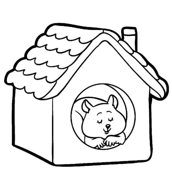 Caring Owners Built Their Own House For The Pet Coloring Page