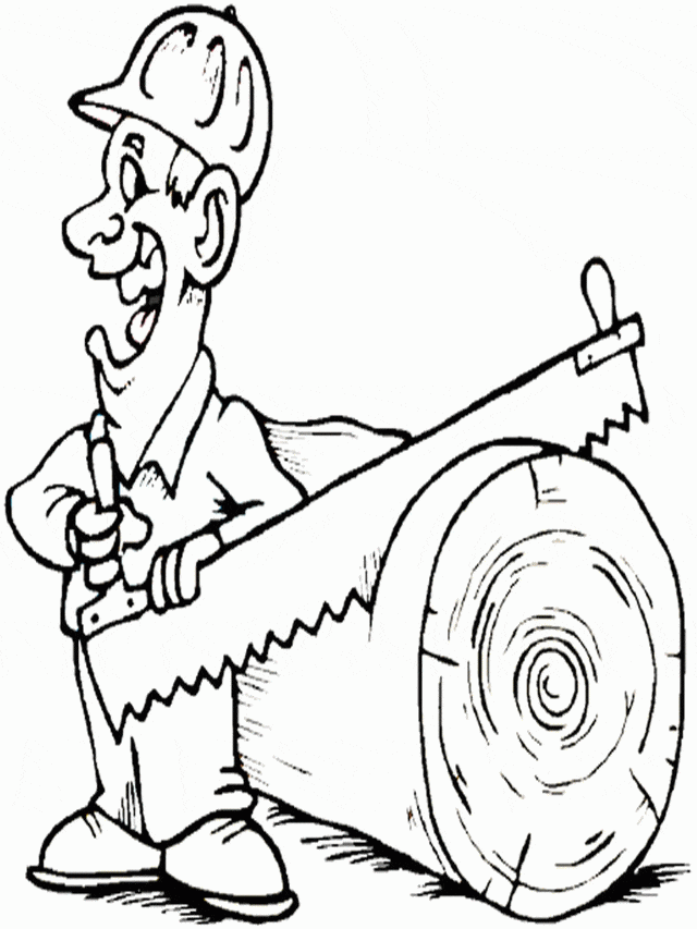 Cartoon Construction Free Coloring Page