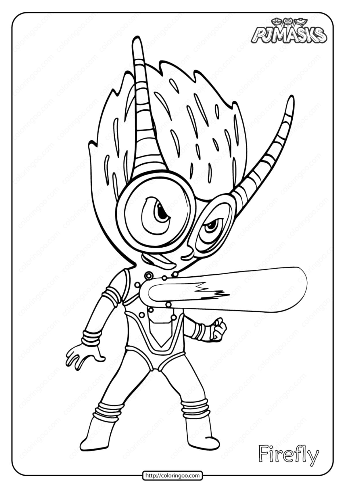 Cartoon Firefly Free Coloring Page