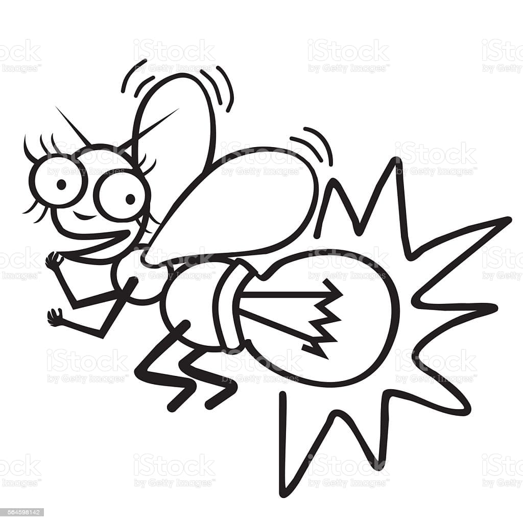 Cartoon Firefly Printable Coloring Page