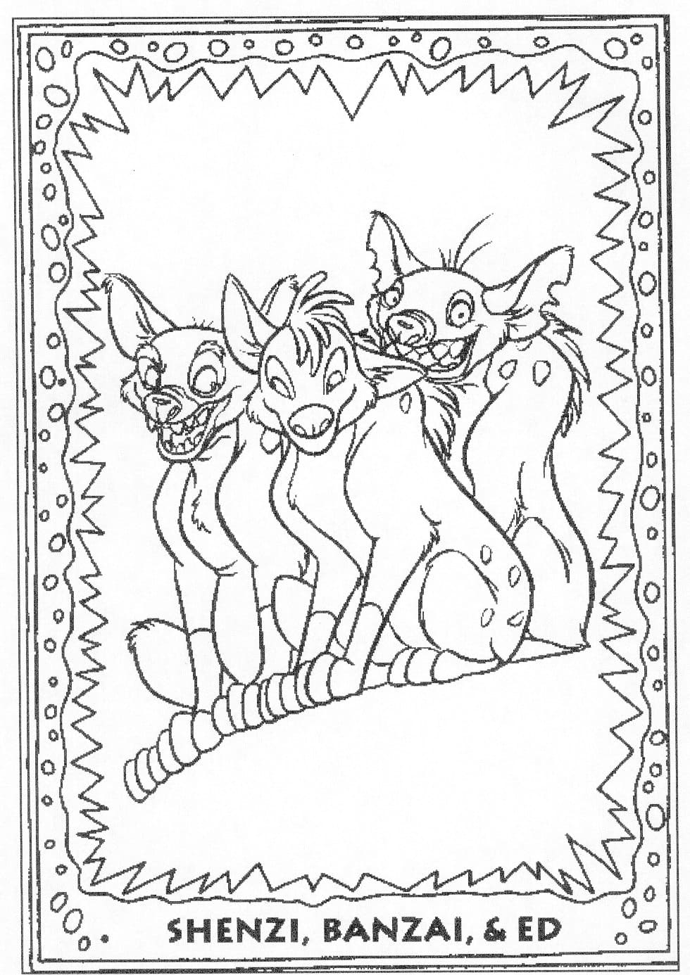 Cartoon Hyenas Coloring To Print Coloring Page