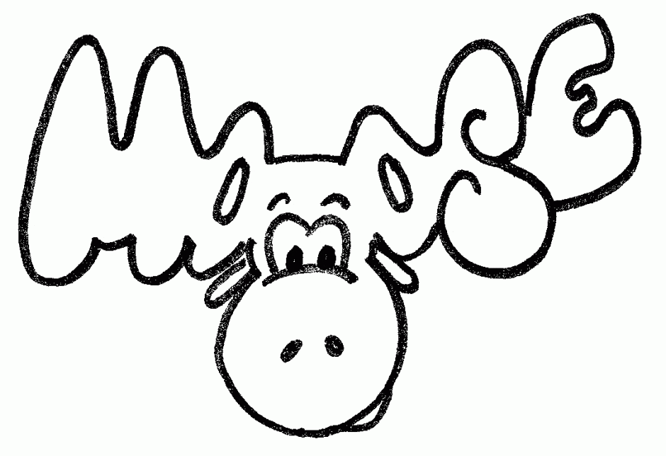 Cartoon Moose Free Printable Picture Coloring Page