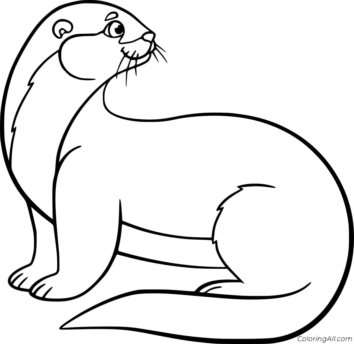 Cartoon Otter Cute Printable Coloring Page