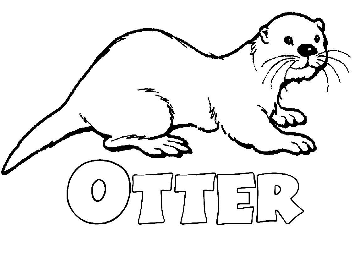 Cartoon Sea Otter Free Printable Coloring Page