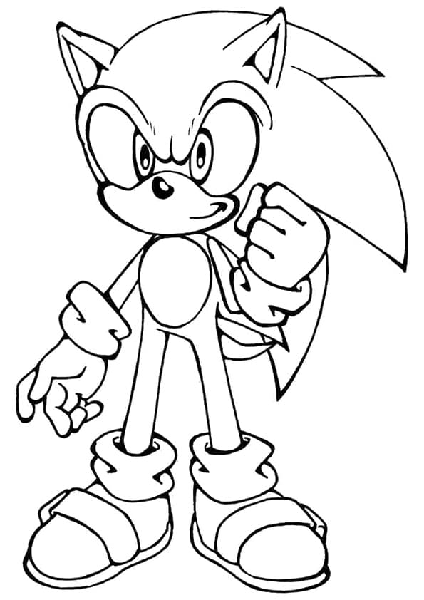 Cartoon Sonic The Hedgehog Free Printable Coloring Page