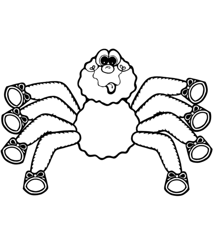Cartoon Spider Free Image Coloring Page