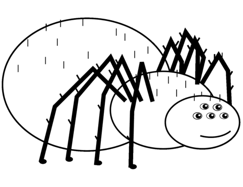 Cartoon Spider Free Coloring Page