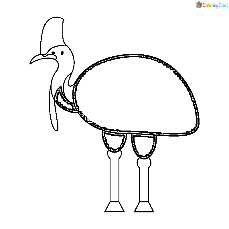Cassowary Image Free Kids Coloring Page