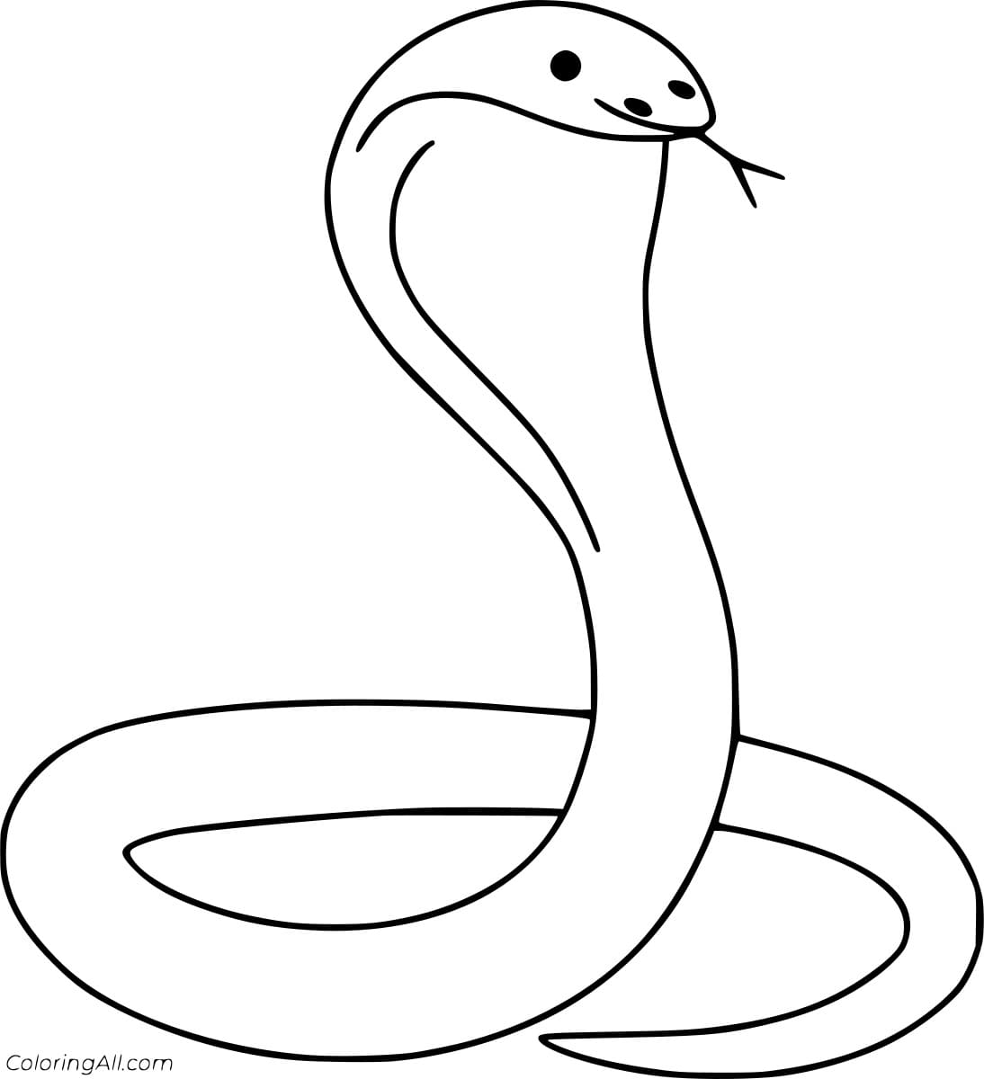 Cobra Outline Free Printable Coloring Page