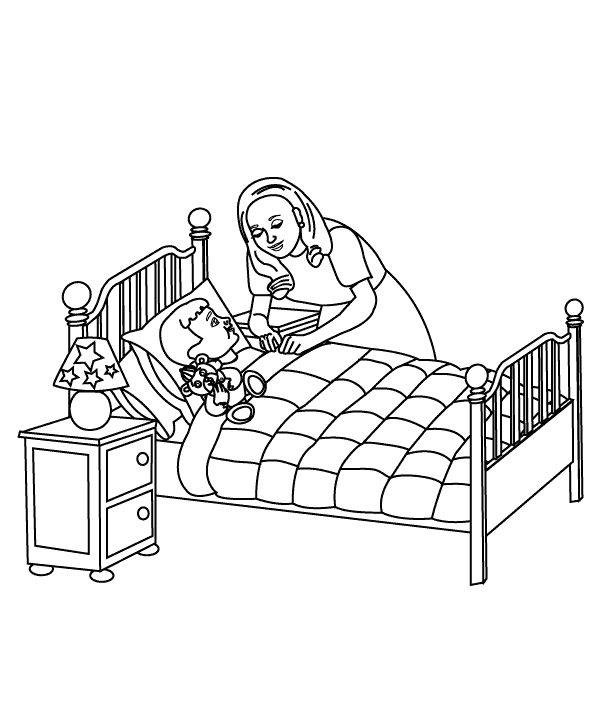 Coloring Bed Printable Image