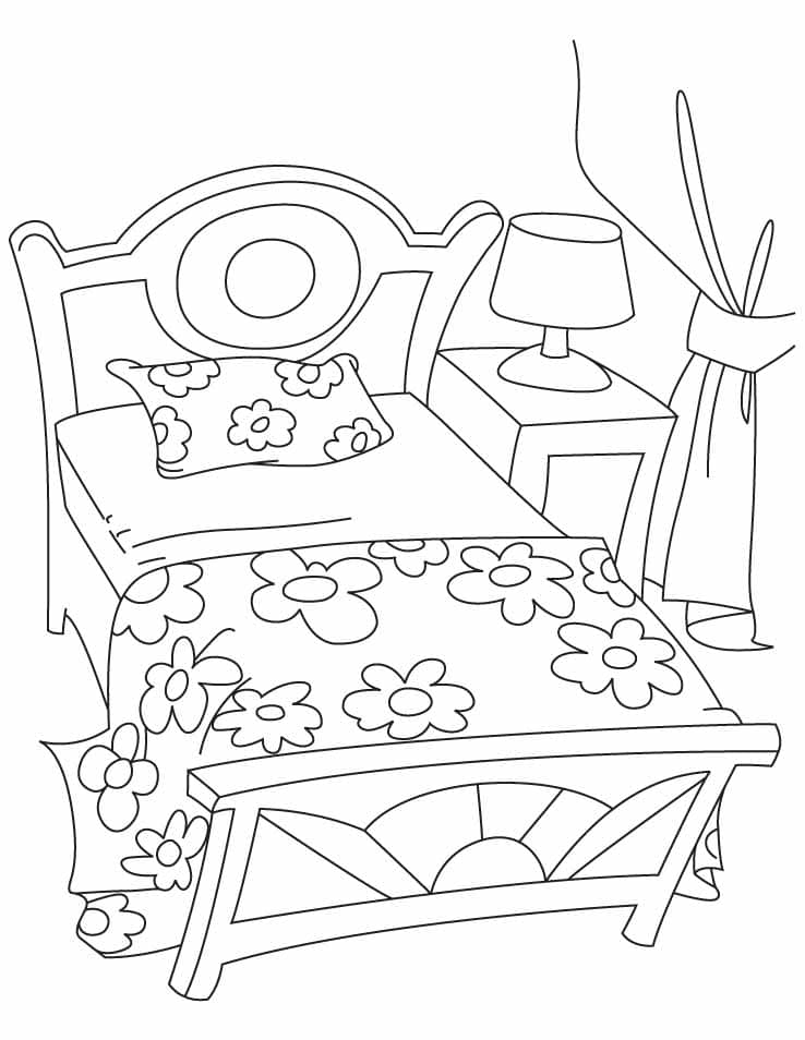 Coloring Bed Printable
