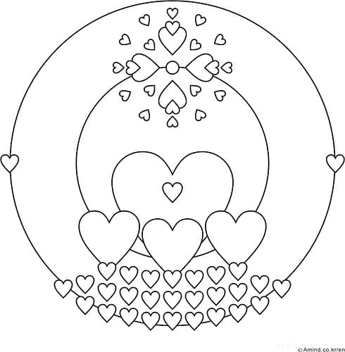 Coloring Heart Mandalas Free Coloring Page