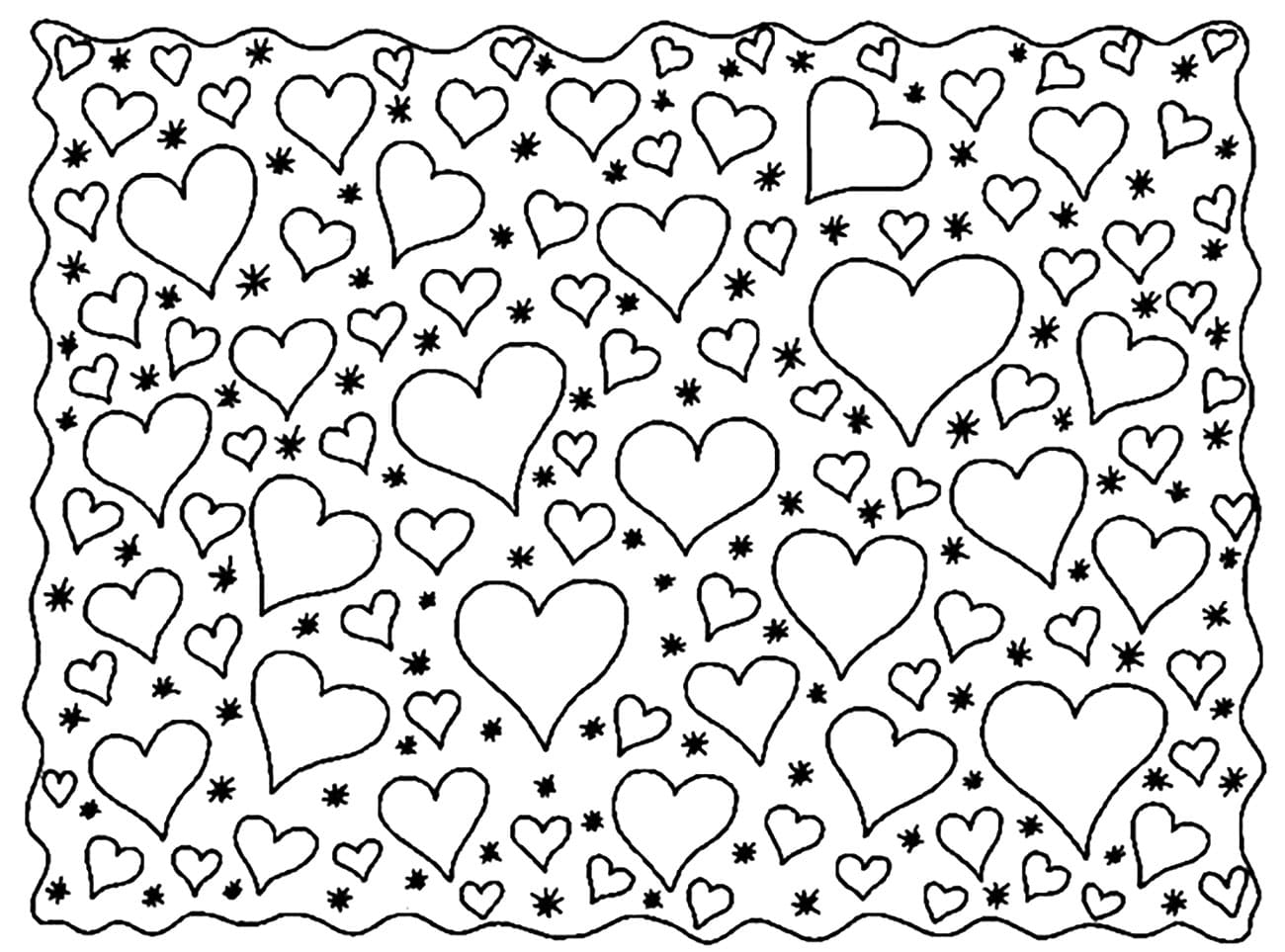 Coloring Page Love Hearts Coloring Page