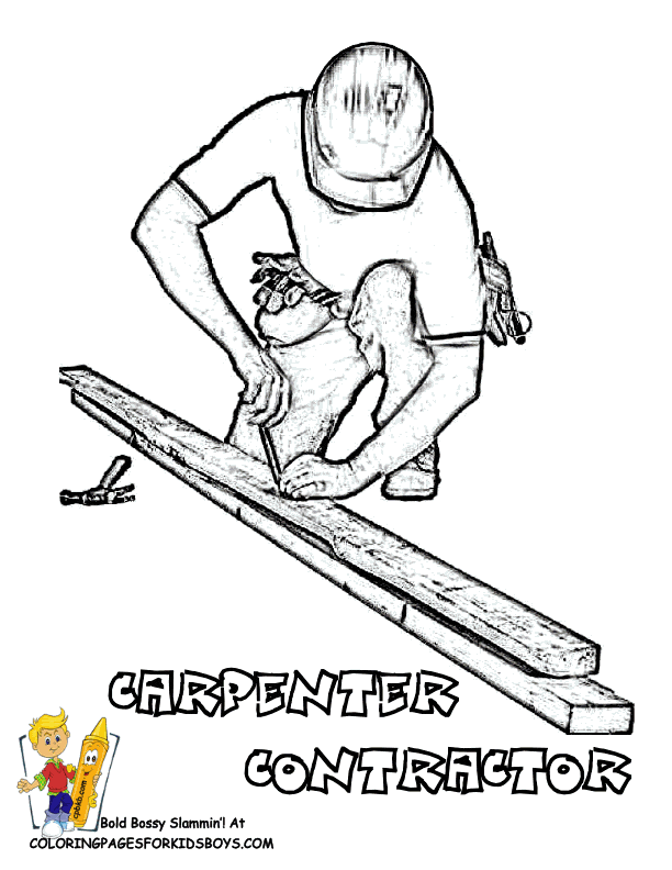 Construction Image Cute Coloring Page