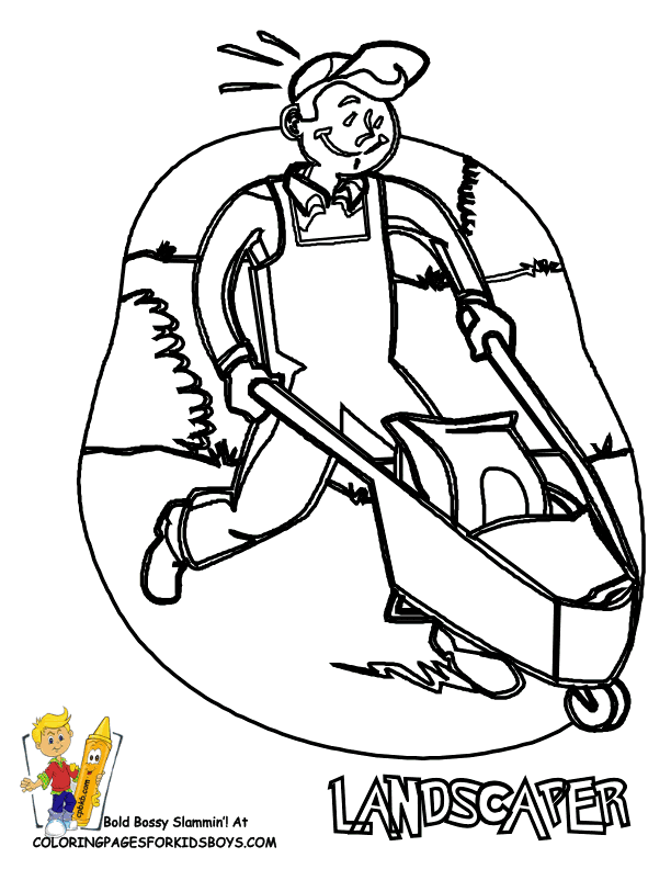 Construction Worker Picture For Kids Coloring Page