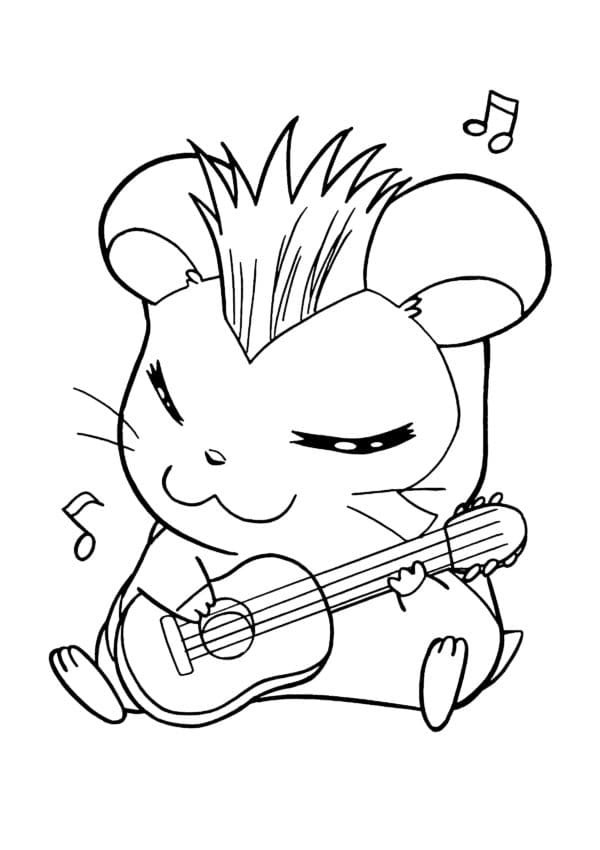 Cool Toothy Guitarist Coloring Page