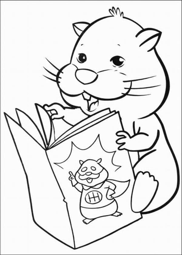 Critter Dreams Of Becoming A Super Hamster Coloring Page
