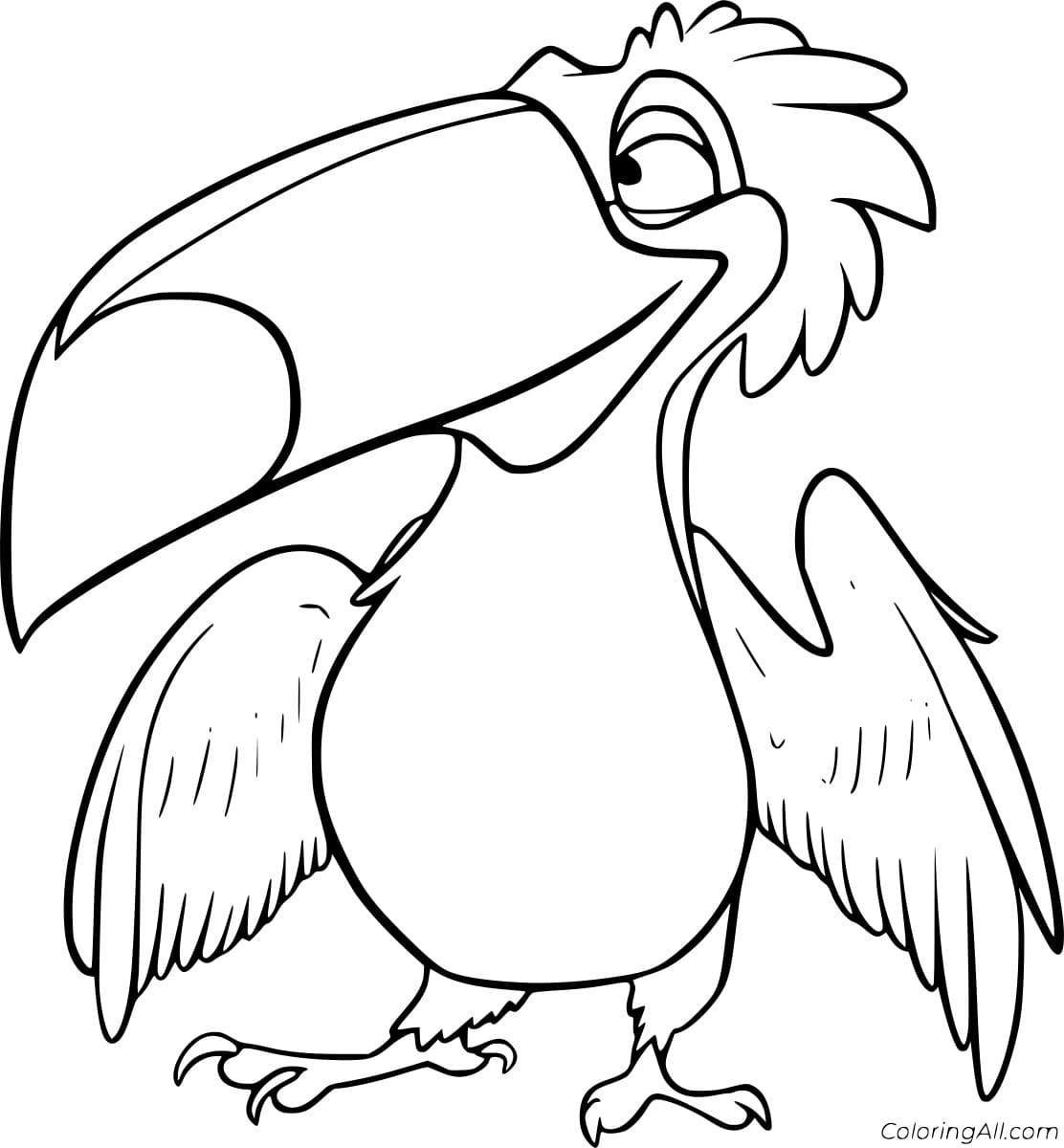 Curl Crested Aracari Coloring Free Printable Coloring Page
