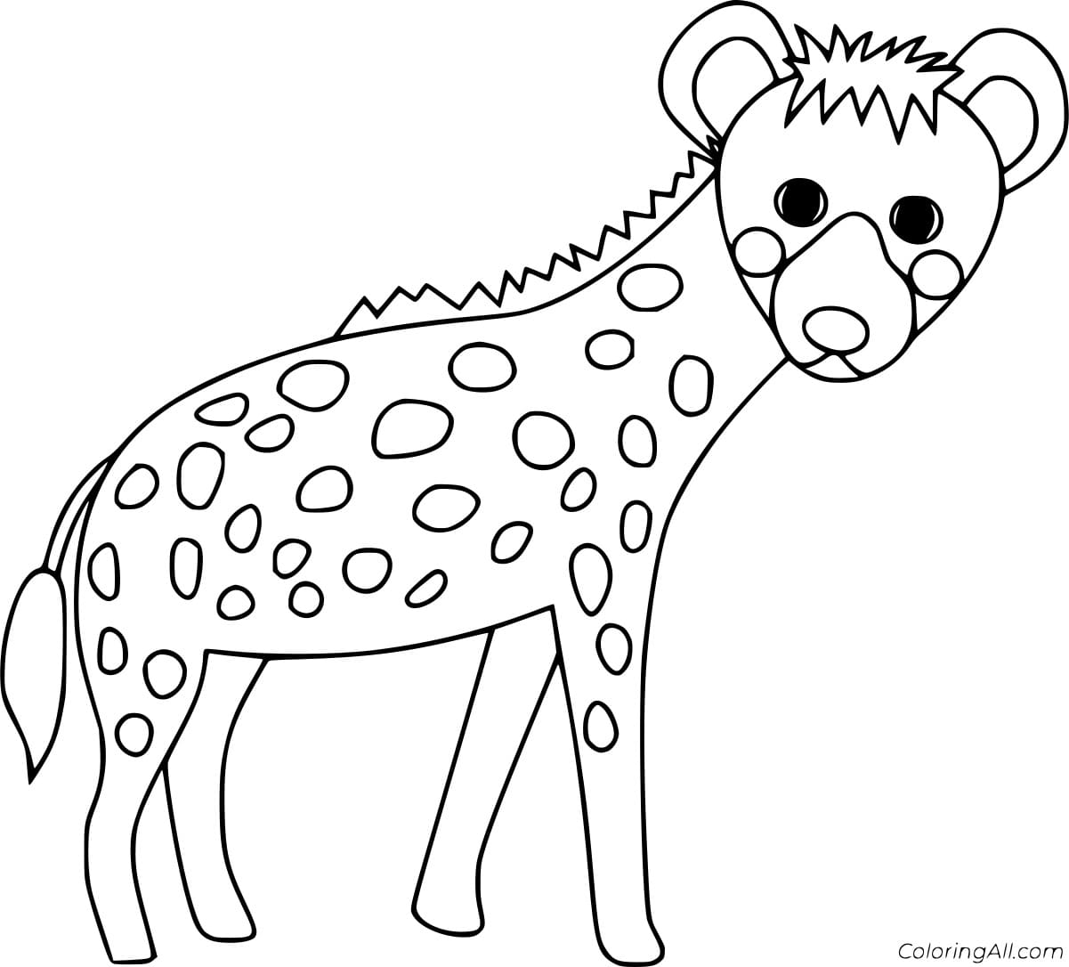 Cute Baby Hyena Free Coloring Page