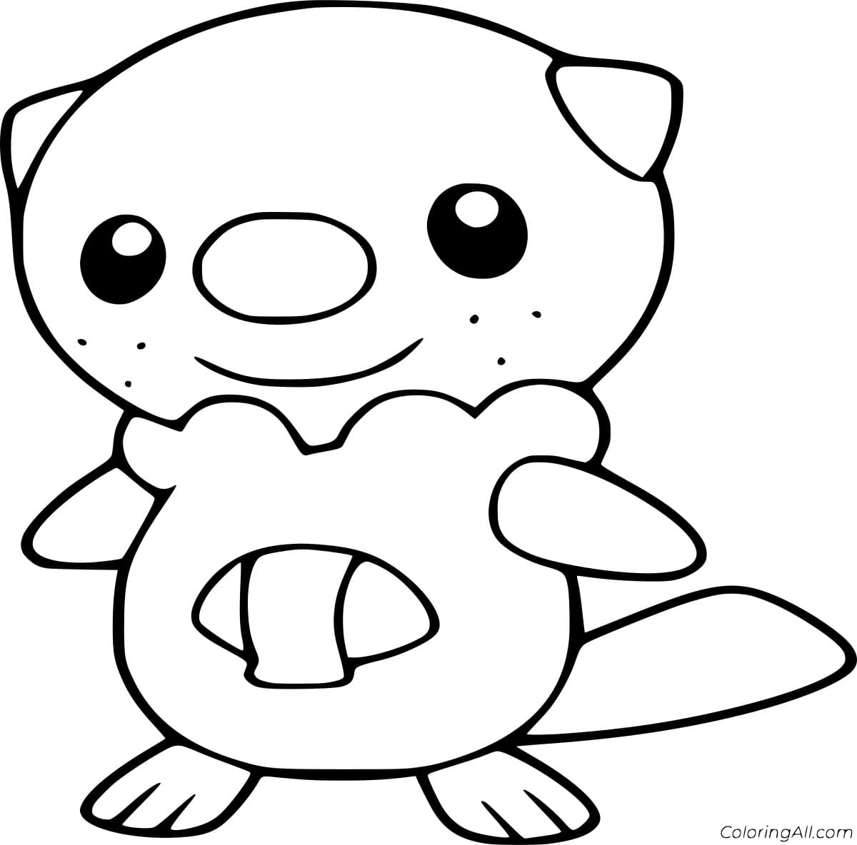 Cute Baby Otter Coloring Cute Free Printable