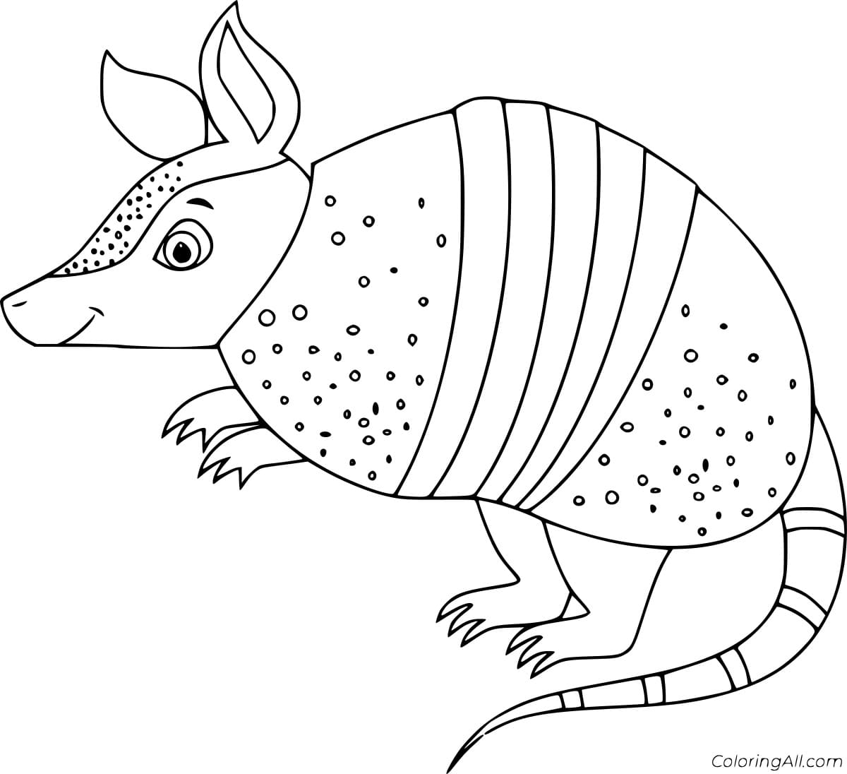 Cute Cartoon Armadillo Picture Coloring Page