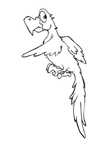Cute Cartoon Parakeet Free Printable Coloring Page