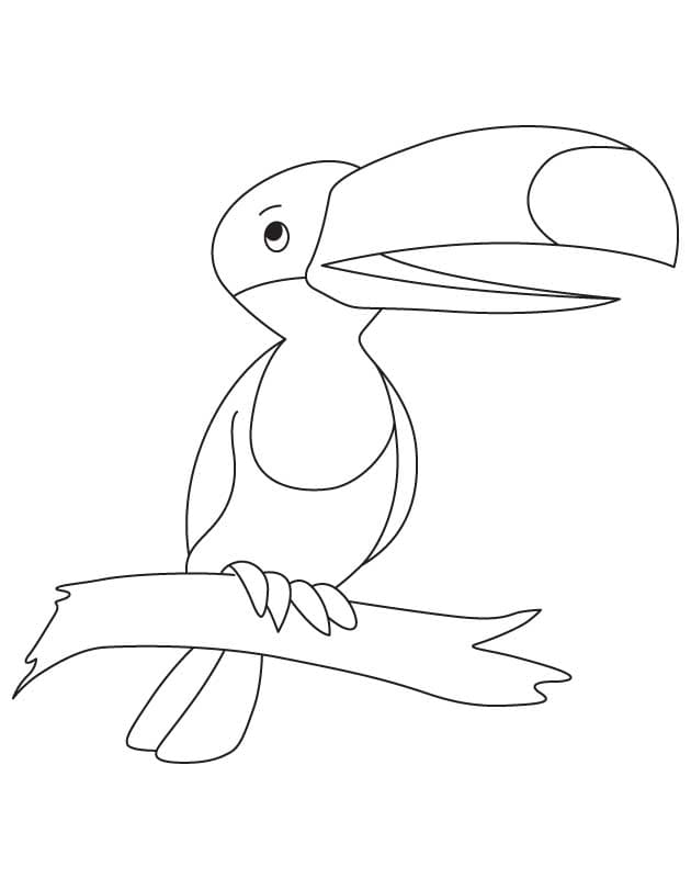 Cute Cartoon Toucan Coloring