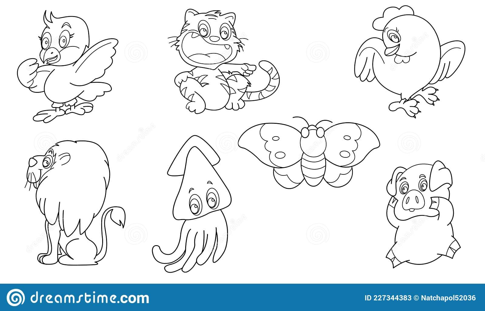 Cute Design Animal Outline Coloring Page