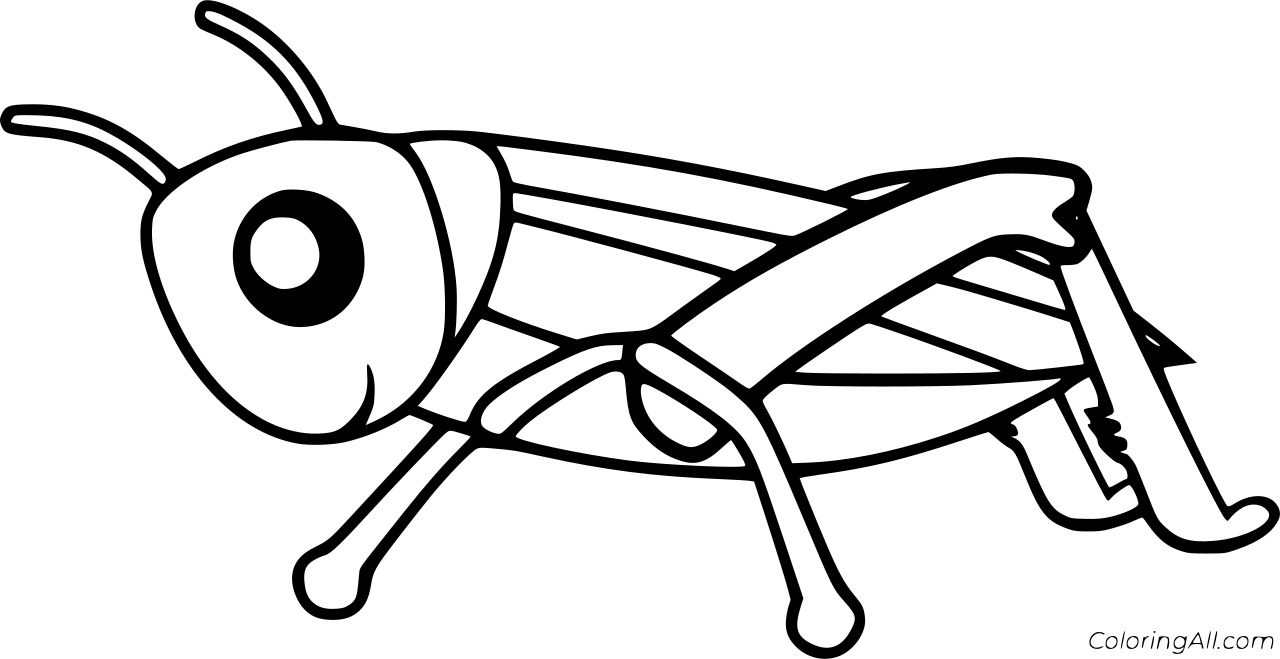 Cute Grasshopper Coloring Page Coloring Page