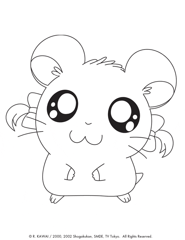 Cute Hamster For Children Coloring Page