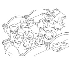 Cute Hamsters Sleeping Free Printable Coloring Page