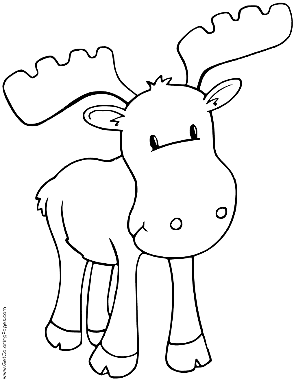 Cute Moose Coloring Pages Free Coloring Page