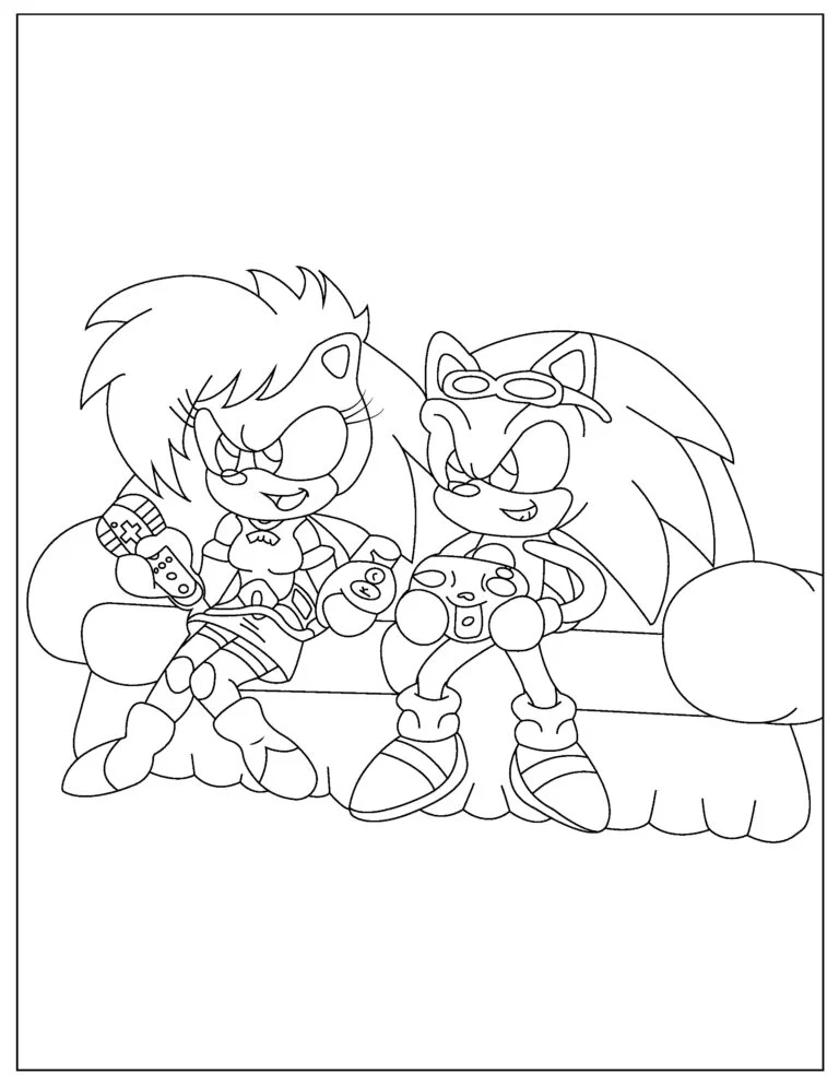 Cute Sonic Image Free Printable Coloring Page