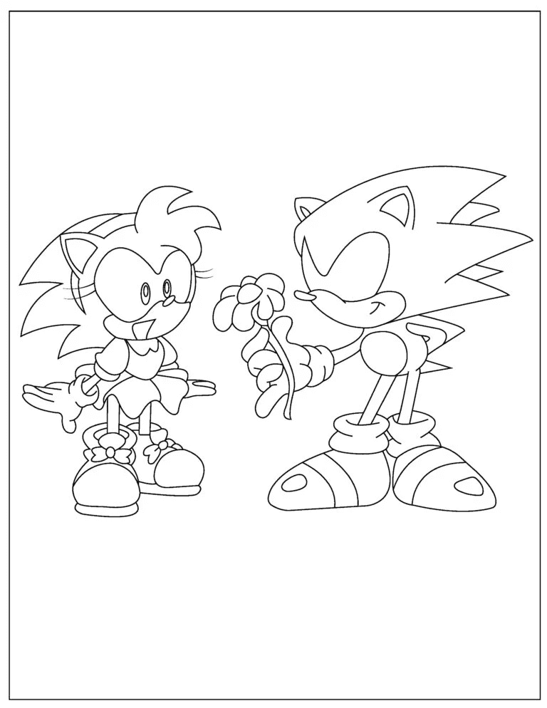 Cute Sonic Picture Free Printable Coloring Page