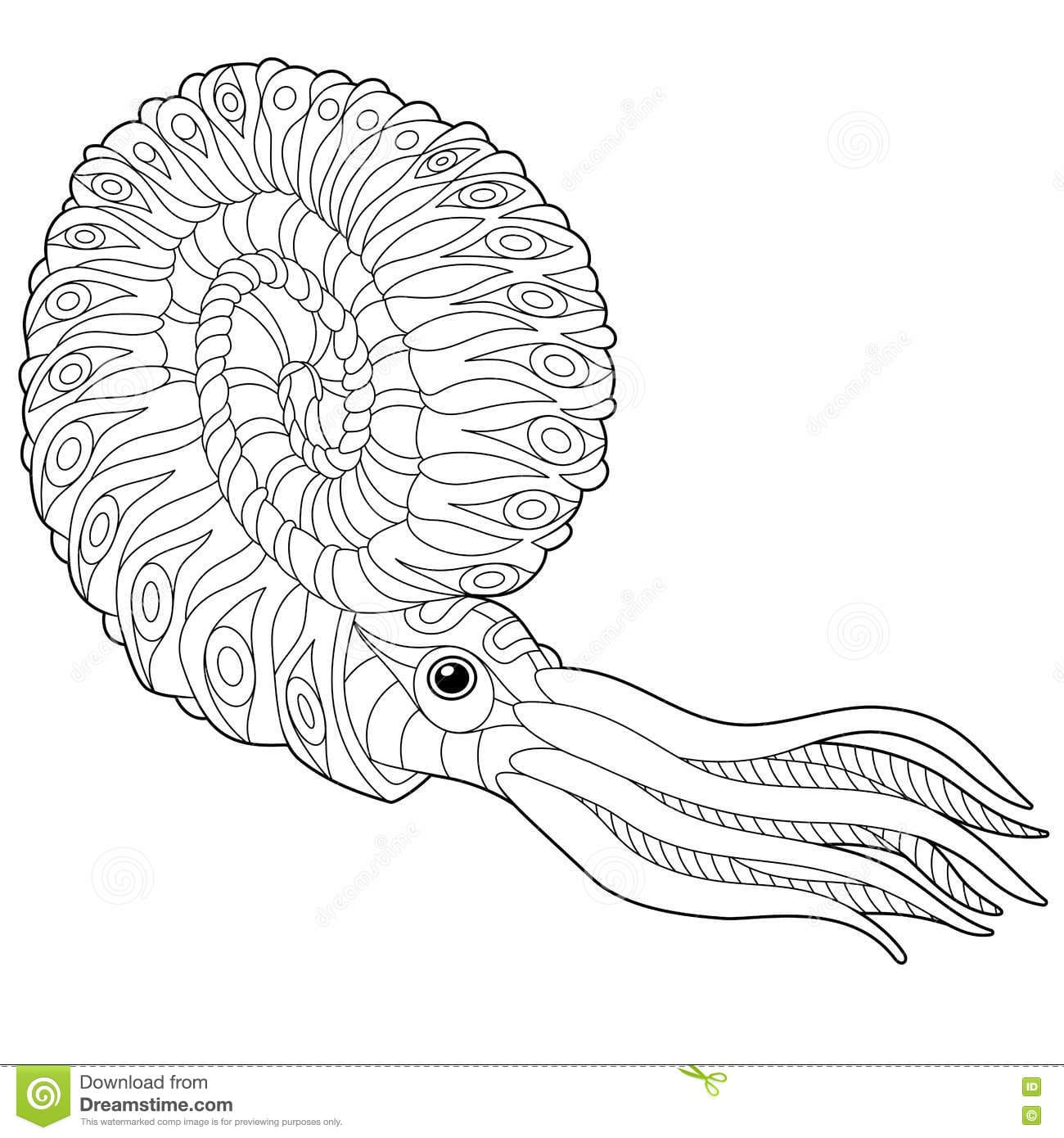 Cute Squid To Print Coloring Page