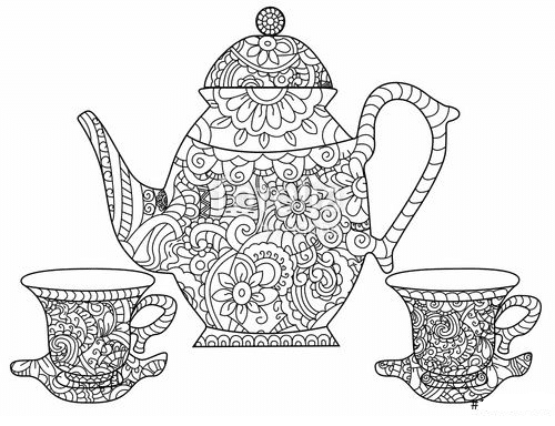 Cute Teapot Kids Coloring Page